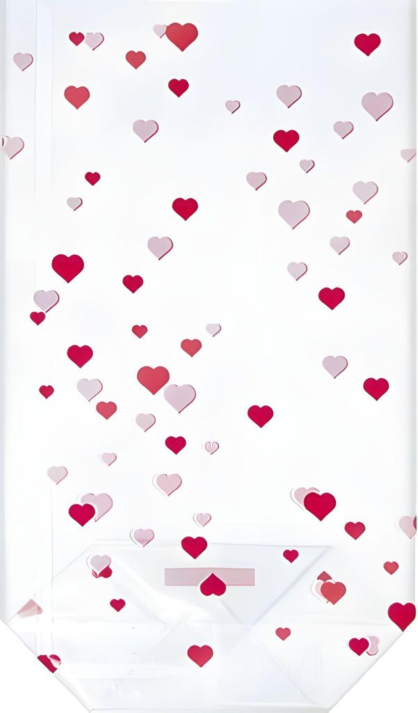 HEYDA 203089240 Bodenbeutel Herzen 115 x 190 mm klar mit Produktbild 