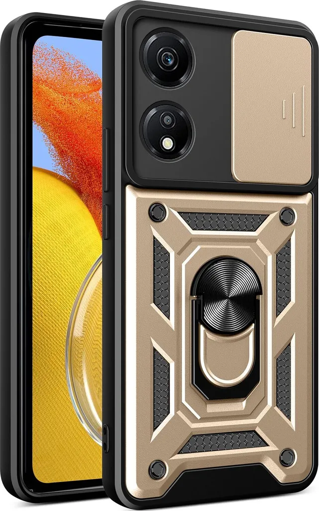 Honor X5 Plus Case Gold: Design con Anello e Protezione Obiettivo