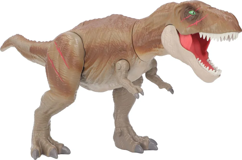 Dinosaure Articulé avec Texture Claire et Peinture à la Main, Jouet Brun