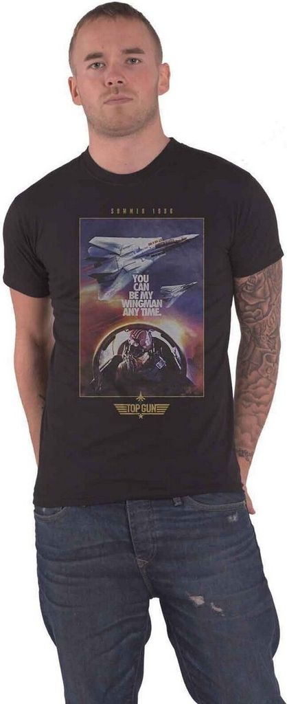 Top Gun - "Wingman" T-Shirt für Herren/Damen Uni RO3569 (XXL) (Schwarz)