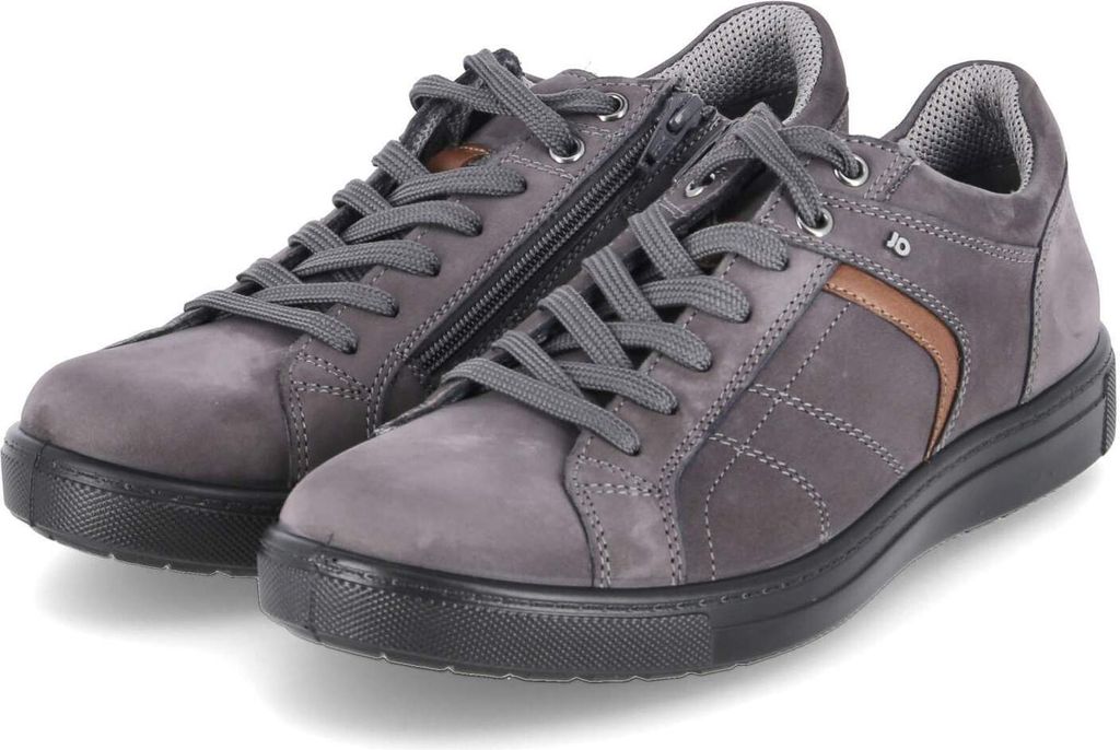 Jomos Herren sportliche Halbschuhe Grau Rauleder Reißverschluss Größe:46