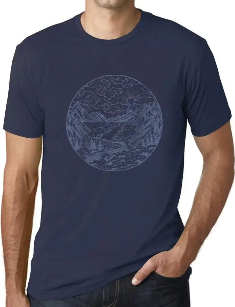 Herren Grafik T-Shirt Fluss Berg und Wald – River Mountain And Forest – Öko-Verantwortlich Vintage Jahrgang Kurzarm Lustige Druck Geburtstag G...