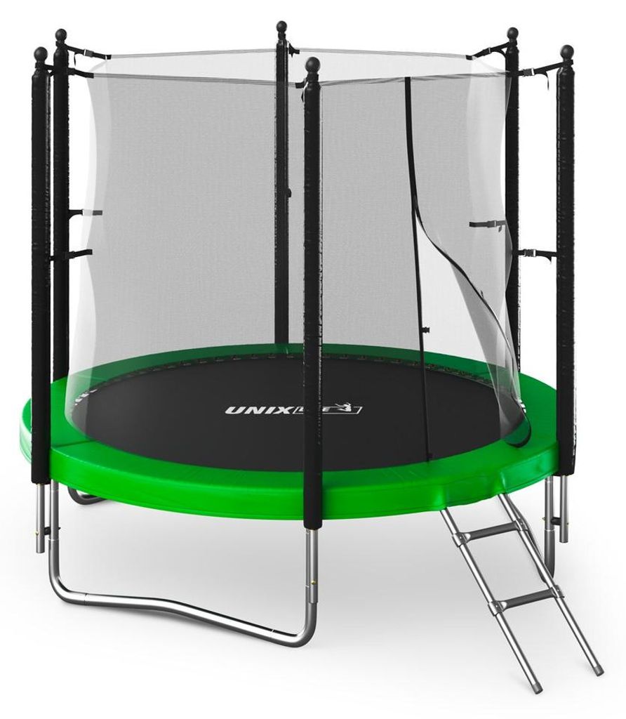 Kindertrampolin Outdoor Ø244 cm 8FT mit Leiter & Sicherheitnetz - Trampolin bis 100 kg