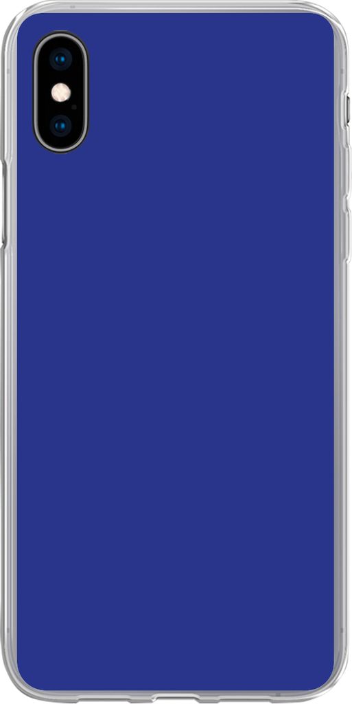 MuchoWow Handyhülle Schutzhülle Hülle für Telefoonhoesje iPhone Xs Blau - Einfarbig - Dunkelblau Silikon Softcase Handy Hülle - Handytasche