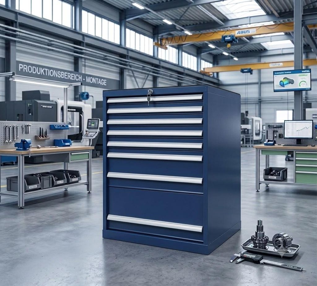 Werkzeugschrank, Schubladenschrank 7 Schubladen, blau Produktbild 