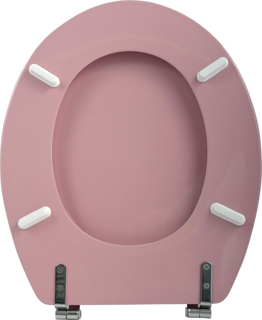 MSV WC-Sitz, MDF, rosa ? Scharniere aus Edelstahl Produktbild 