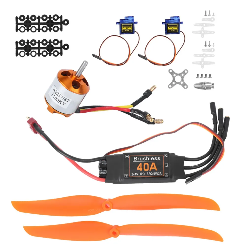 Pack Motorisation Avion RC Brushless Complet avec Hélice et Servos