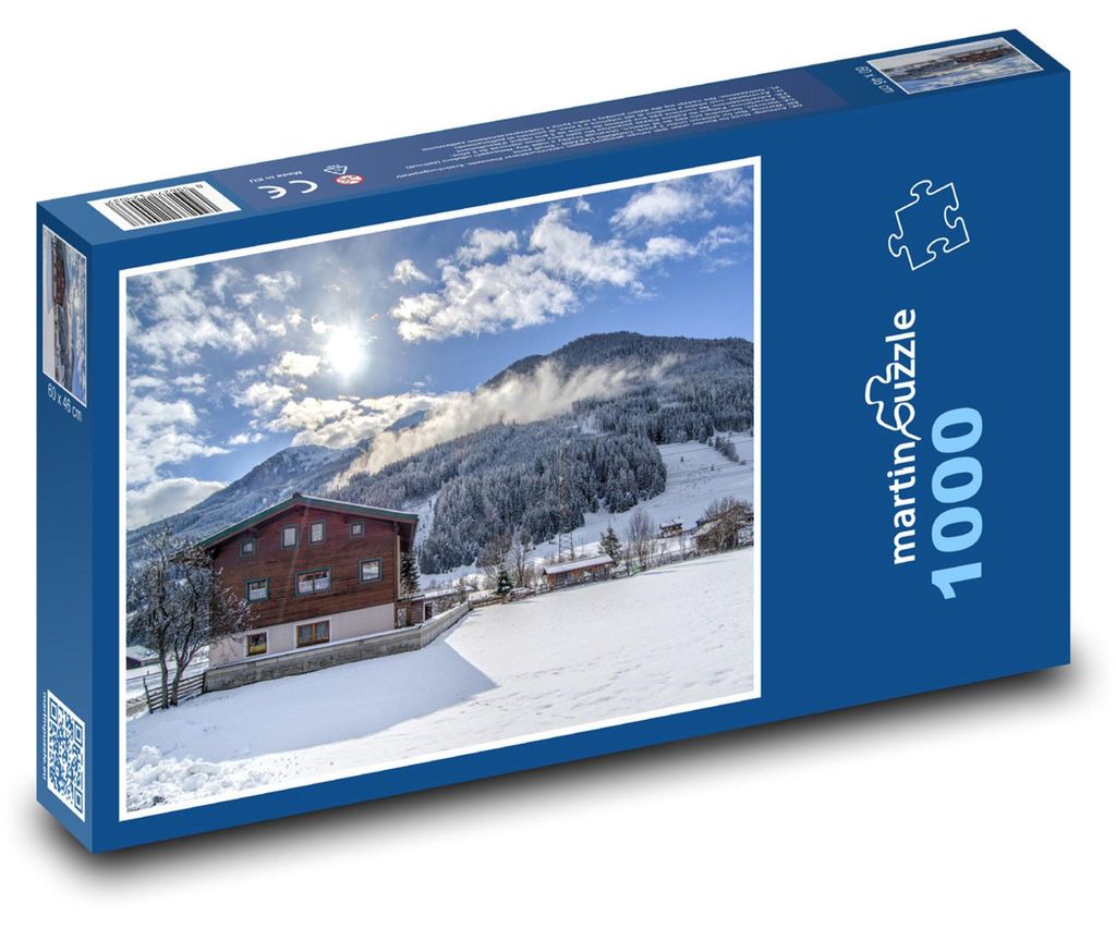 Puzzle 1000 Zimní pohoda na horách v Alpách - martinpuzzle Obrázek produktu 