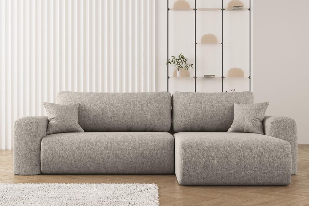 Ecksofa mit Schlaffunktion und Stauraum für Bettzeug, Produktbild 