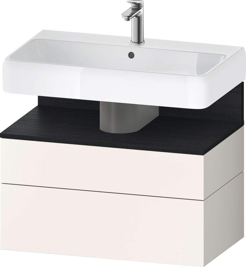 Duravit Qatego Waschtischunterbau, 1 Auszug und 1 Schublade, 790x470x590mm, Nische Eiche Schwarz, QA4394016840000