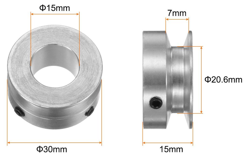 Einzelrillen Riemenscheibe Keilriemenscheibe 15mm feste Bohrung 30mm Au?endurchmesser Aluminiumlegierung mit Sechskantschlš¹ssel fš¹r Bohrmasch...
