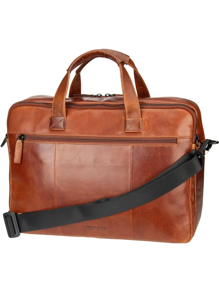 Serviette Cuir 2 Compartiments Porto Brun avec Fermeture Zip Robuste