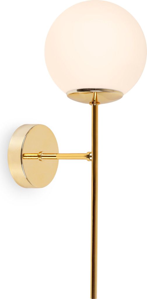 Wandleuchte Siena Gold 1-flammig Glas Weiß E14