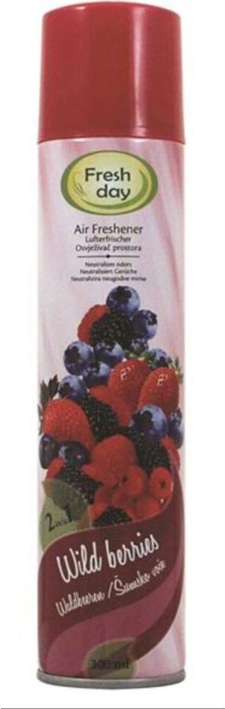 24x Fresh Day 300ml Lufterfrischer Waldbeere Raumspray Duft Wohnung Zimmer Dosen