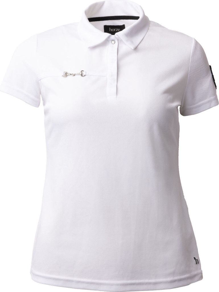 Horze Denise Damen Funktionspoloshirt, Weiß, 36