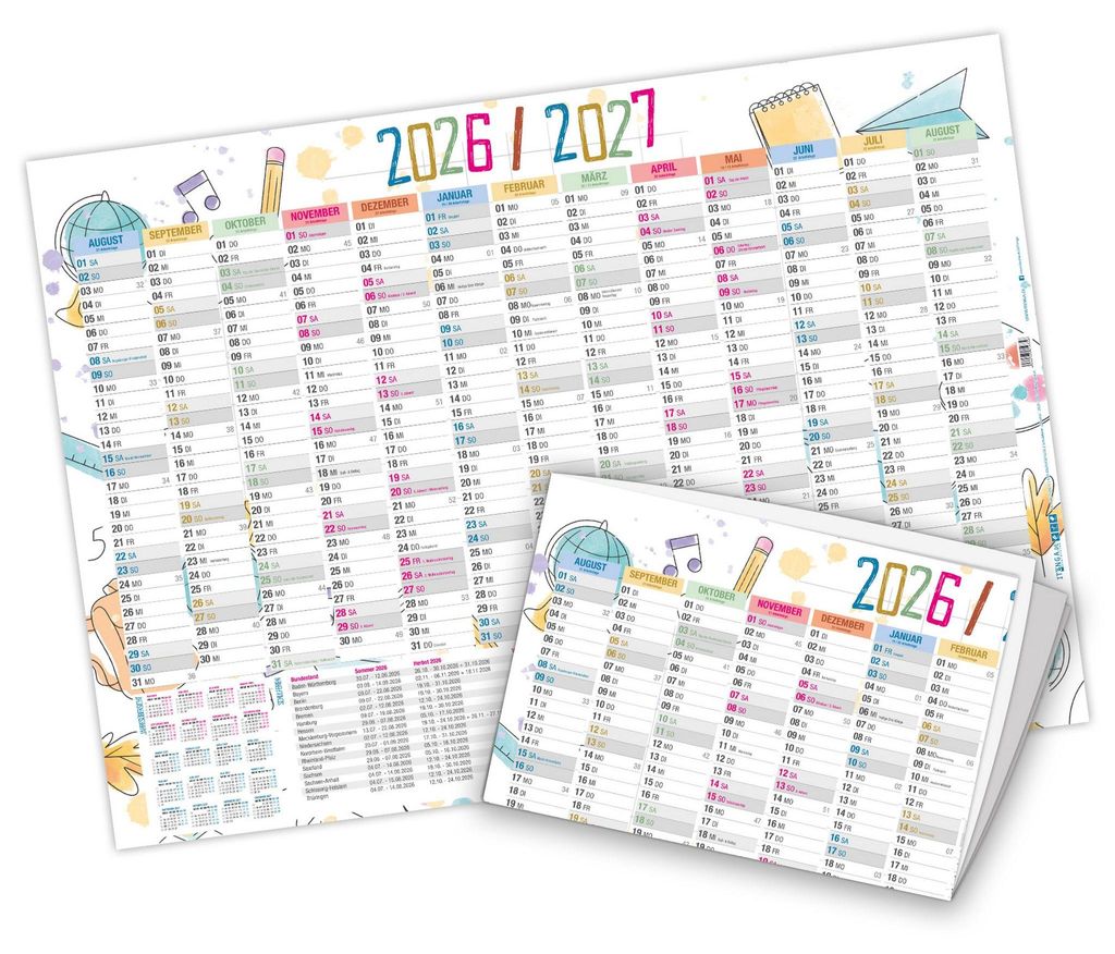 itenga Schülerkalender 2026/27 Doodles Schulplaner Produktbild 