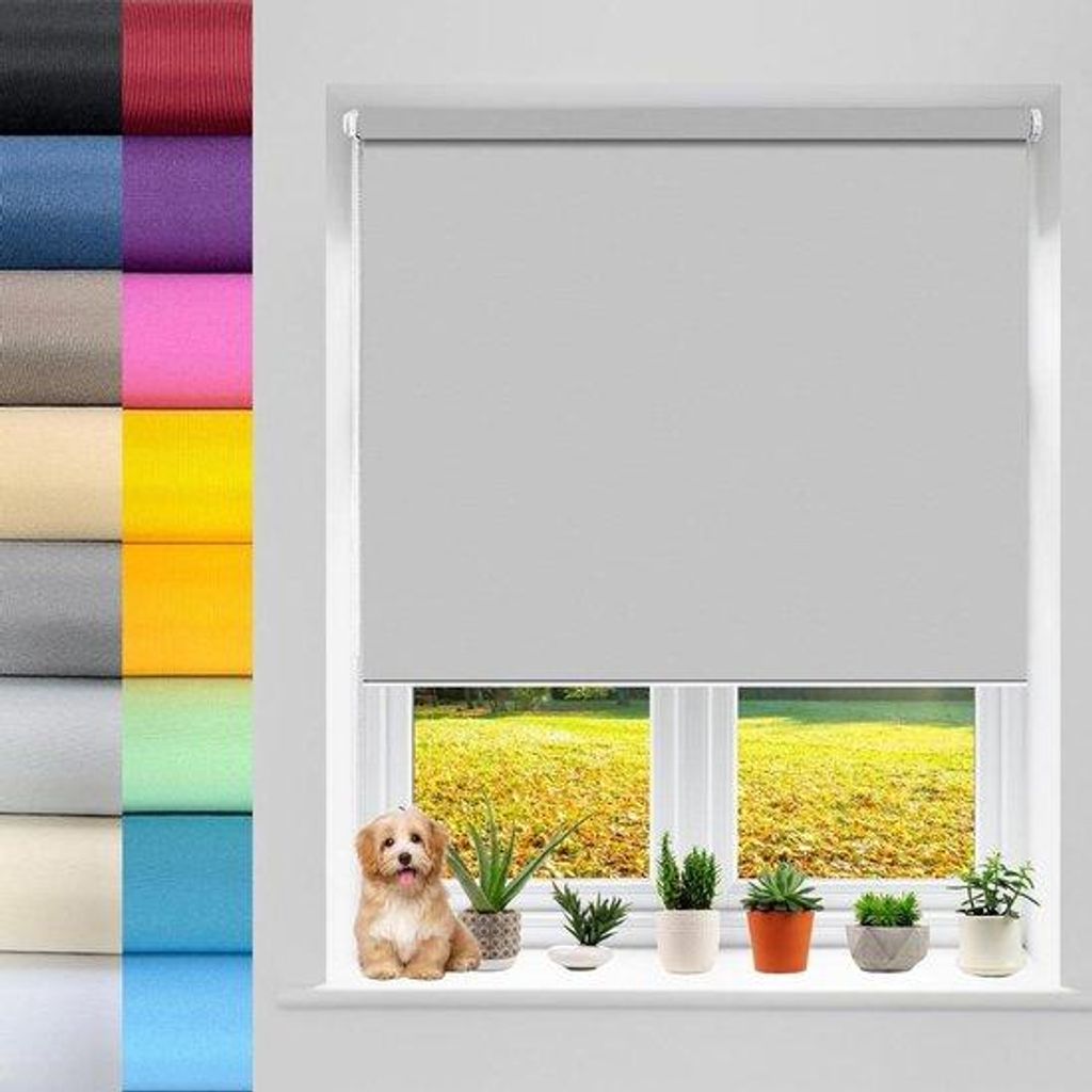Raumabschirmrollo - Privatschutzvorhang für Deckenverschattung - Klappbare Vorrichtung - Befestigung ohne Bohren - 60x90cm - Grau