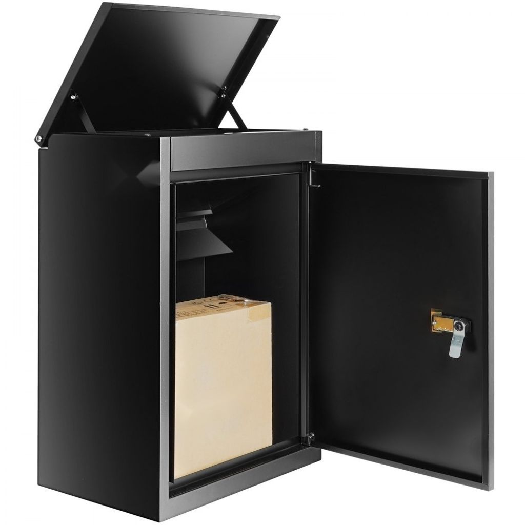 Paketbriefkasten 39x27x52,2cm - Paketbox aus 0,8mm verzinktem Stahl - Paketkasten mit Zahlenschloss und Paketfach - Gewichtskapazität 15-20kg - St...