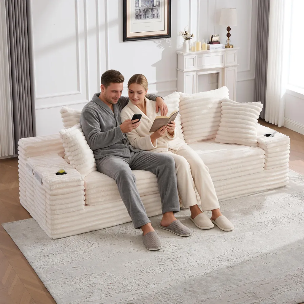 Canapé convertible beige avec rangement : fini le manque de place !