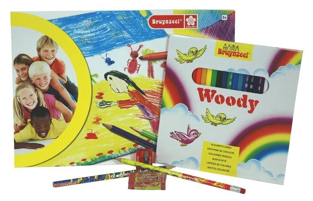 Bruynzeel Set de couleurs boisées : 12 crayons de couleur de dessin