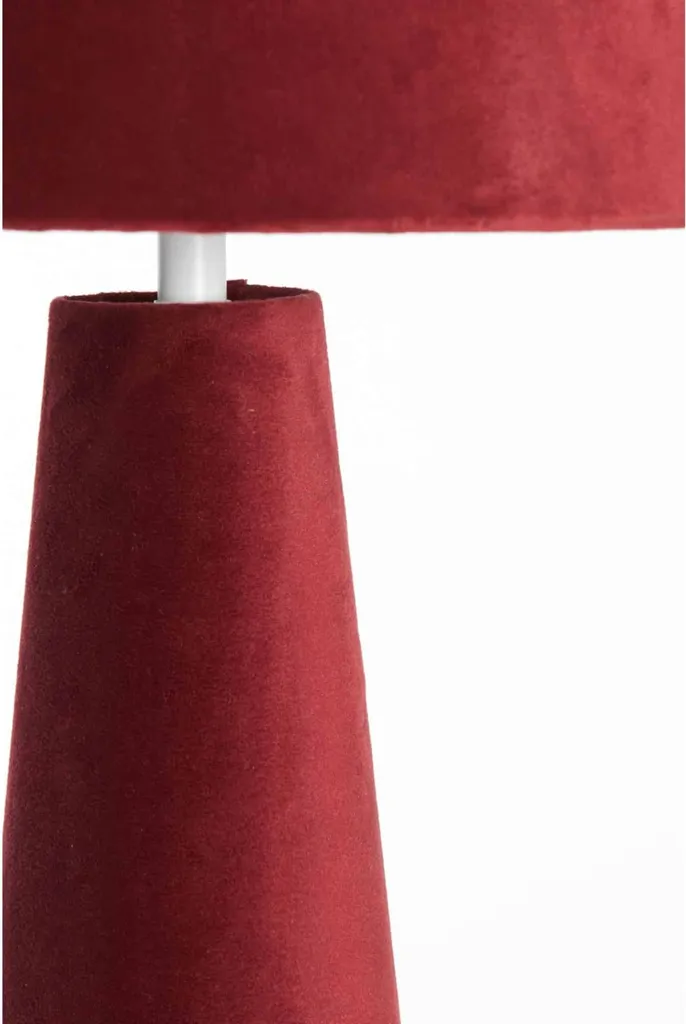 Lampe de chevet textile rouge Devia pour un éclairage d'appoint doux - 4