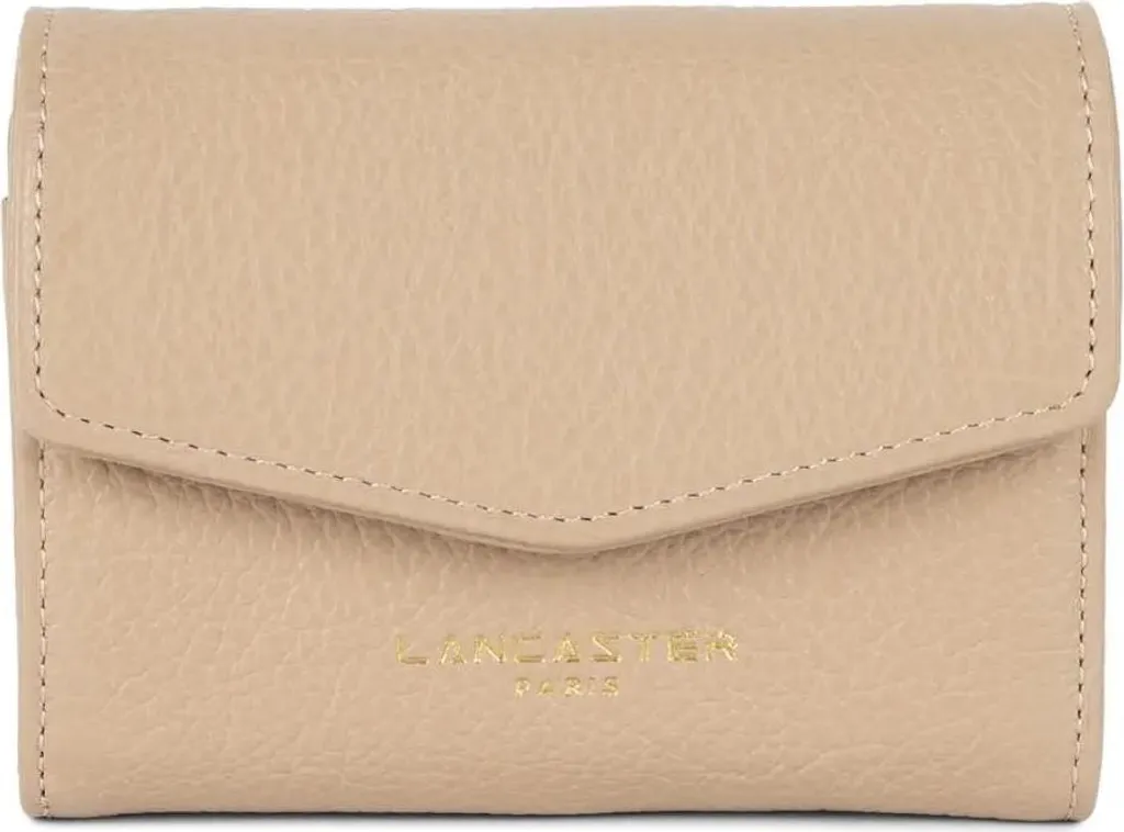 Lancaster Porte-monnaie Dune Beige Foncé en Cuir de Vachette Graine
