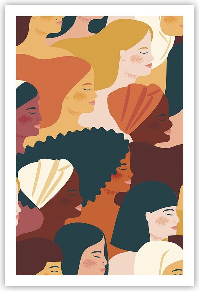 Poster - Poster ohne Rahmen - Frauen Multikulturalismus Modern - 61x91,5 cm - Wand Bild - Wanddeko - Wandbilder - Kunstposter - Wandposter - Bilder...