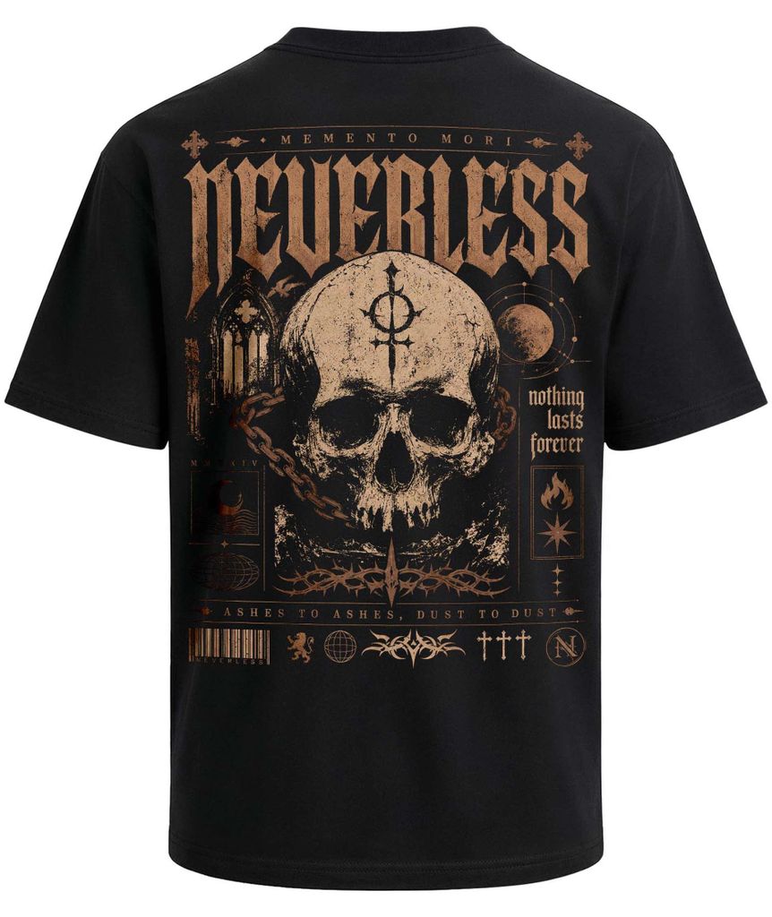 Herren T-Shirt - Rebel Skull - Oversized Relaxed Fit Printshirt Sommer Fashion Streetstyle Neverless