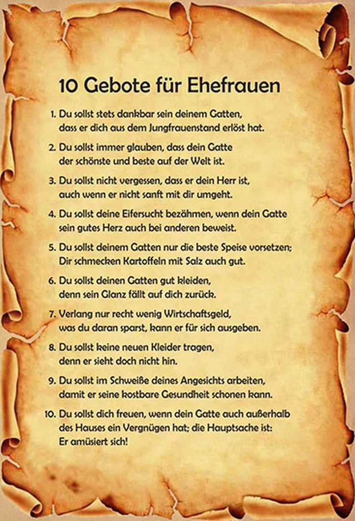 vianmo Holzschild 30x20 cm 10 Gebote für Ehefrauen Männer Frauen