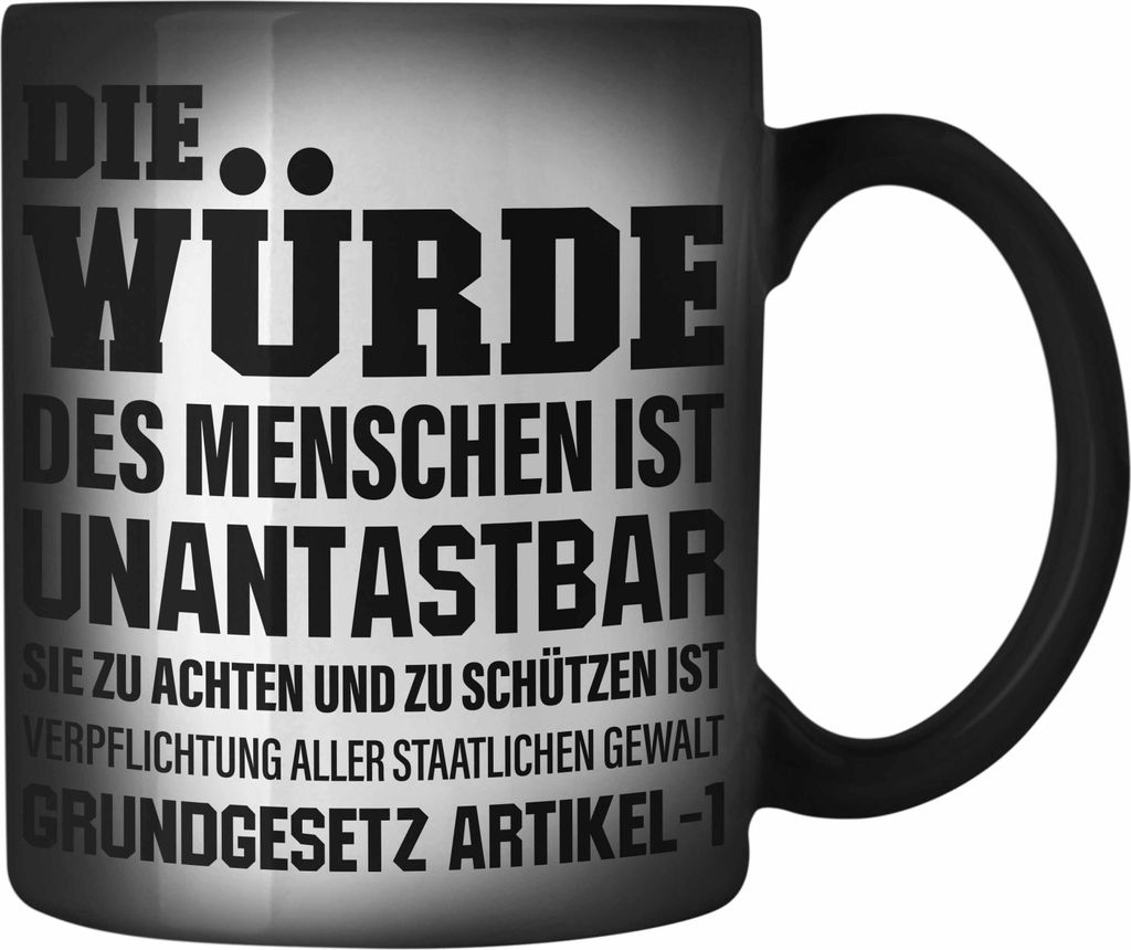 Trendation - Jura Geschenk Farbwechsel Zauber-Tasse mit Spruch für Jurist Juristin Geschenkideen Lustig Examen Staatsexamen (Schwarz)
