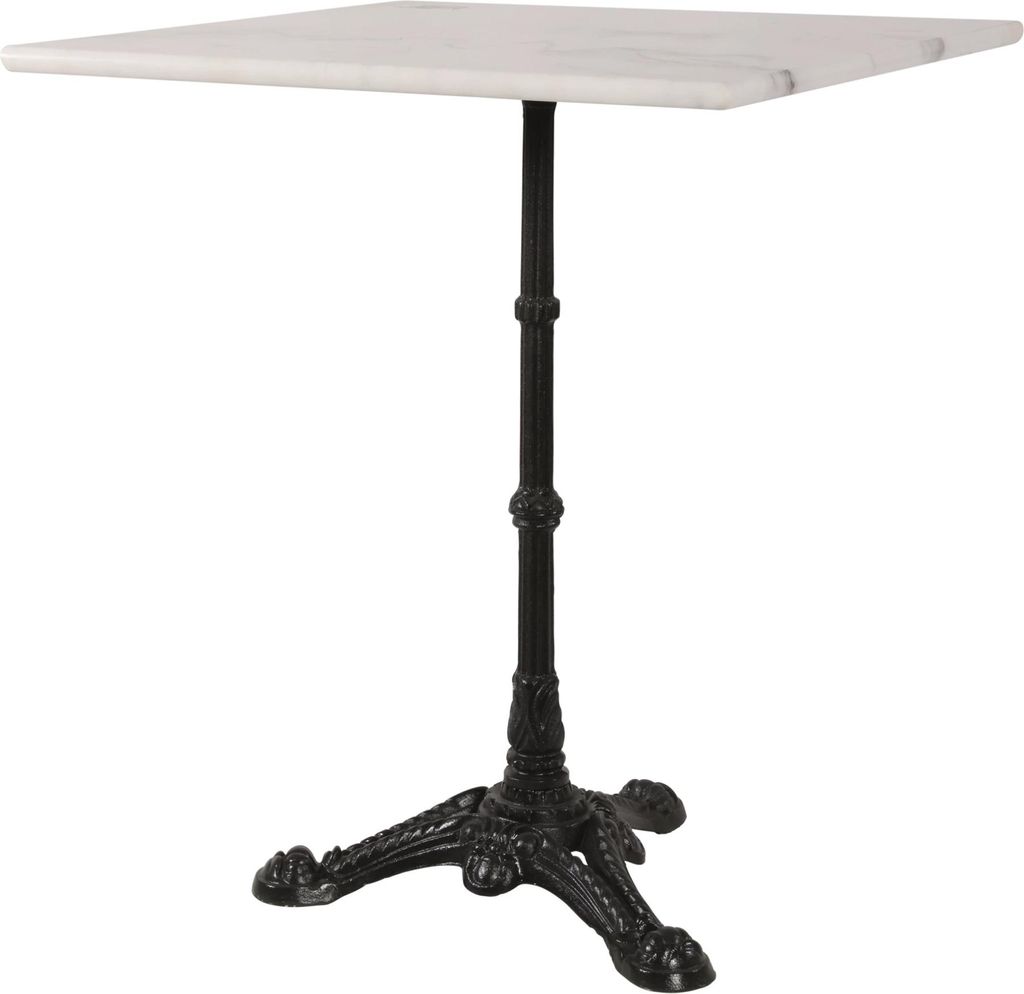 Tisch - Marmor - Weiß - 60x60x73 cm - Gusseisen - Quadratisch