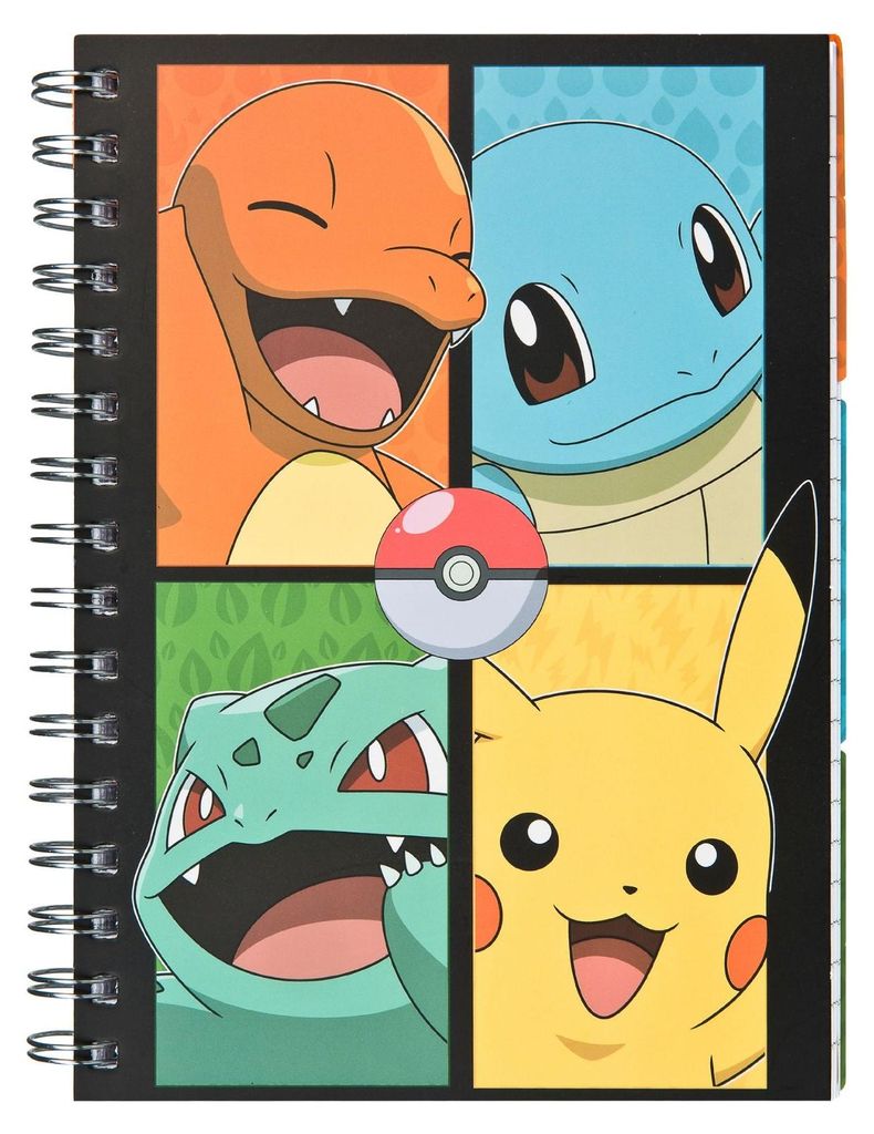 Notitieboek met 3 Tabbladen Pokemon