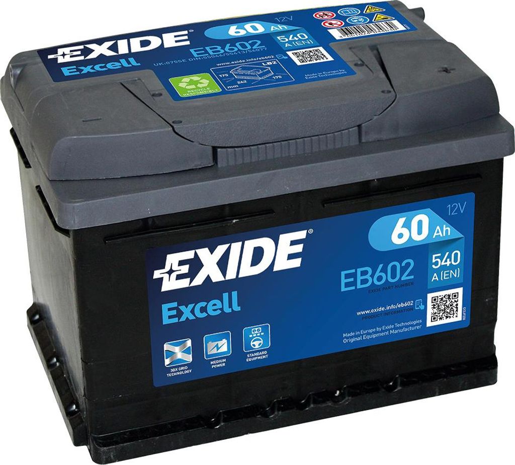 Štartovacia batéria Exide 12V 60Ah 540A (SK) Obrázok produktu 