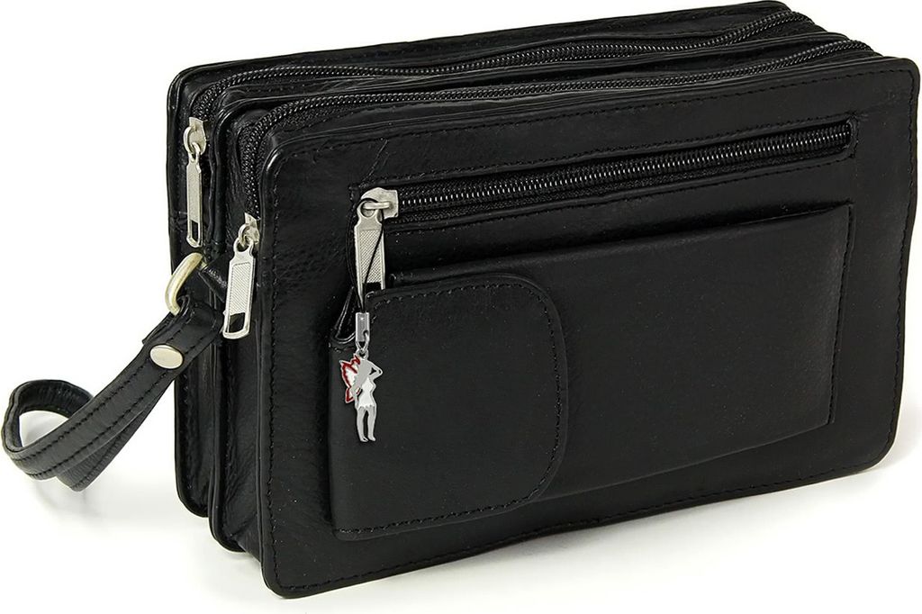 DrachenLeder Leder Herren Handgelenktasche schwarz 20x12x7 Produktbild 