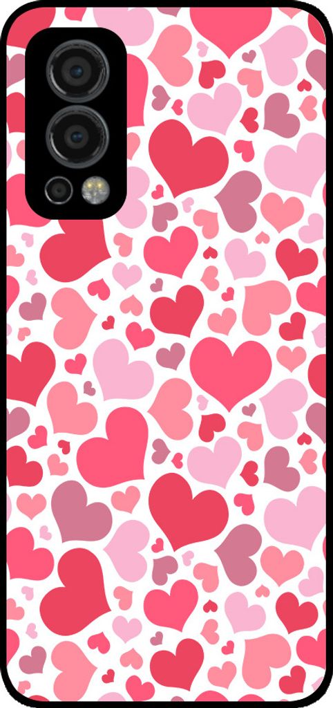 Smartphonica Telefon Fall geeignet für OnePlus Nord 2 mit Herzen drucken - Herzen Design TPU Backcover Fall - Kinder Fall mit Herzen Design