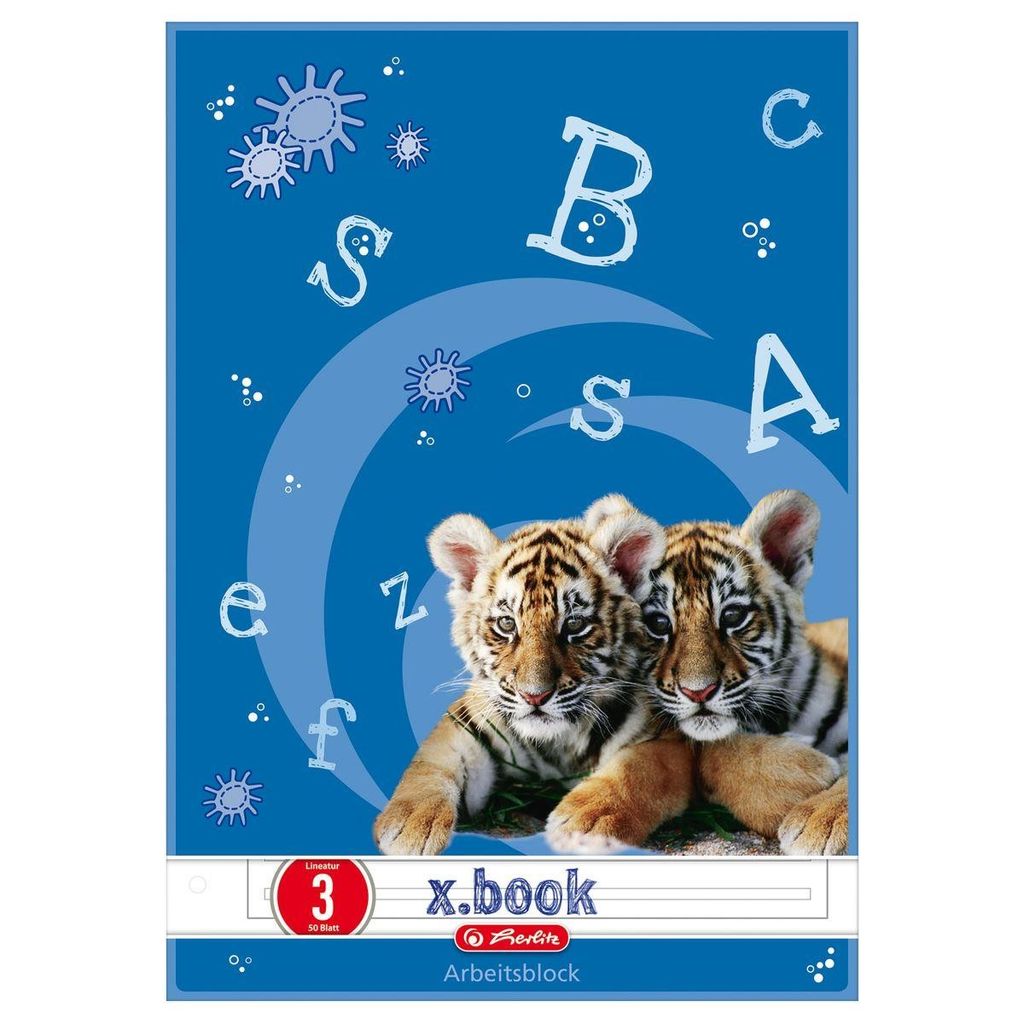 herlitz Arbeitsblock x.book DIN A4 Lineatur 3 50 Blatt