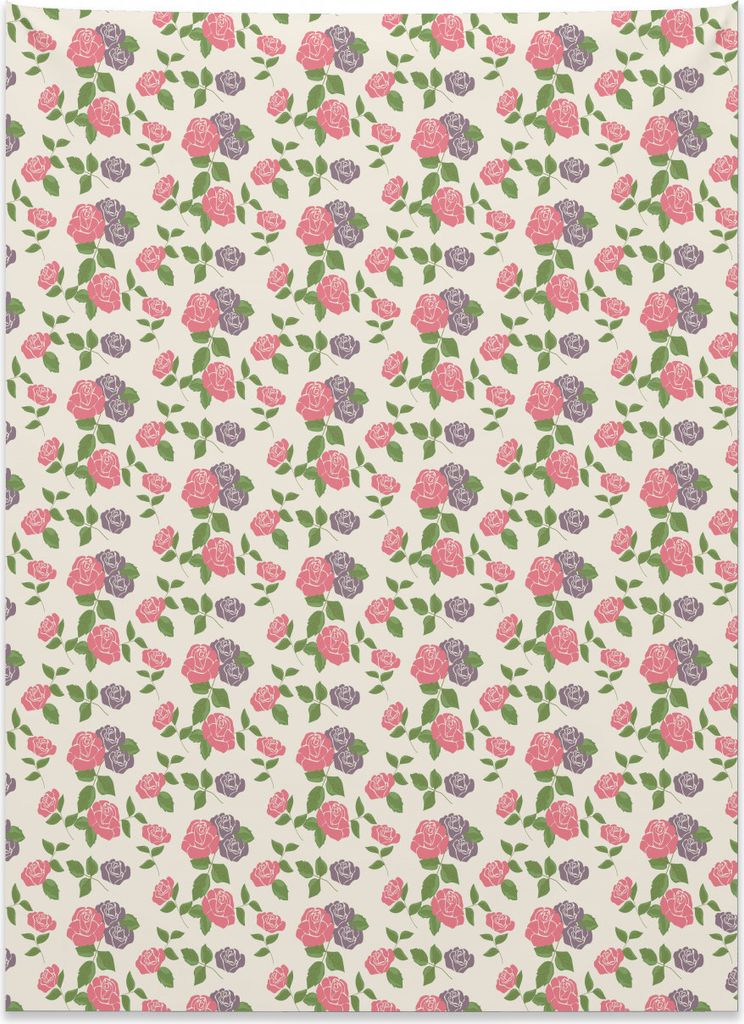 Abakuhaus Blumen Wandteppich, Garten Blumen Rosen aus Weiches Mikrofaser Stoff Kein Verblassen Klare Farben Waschbar, 110 x 150 cm, Hellrosa Weiß ...