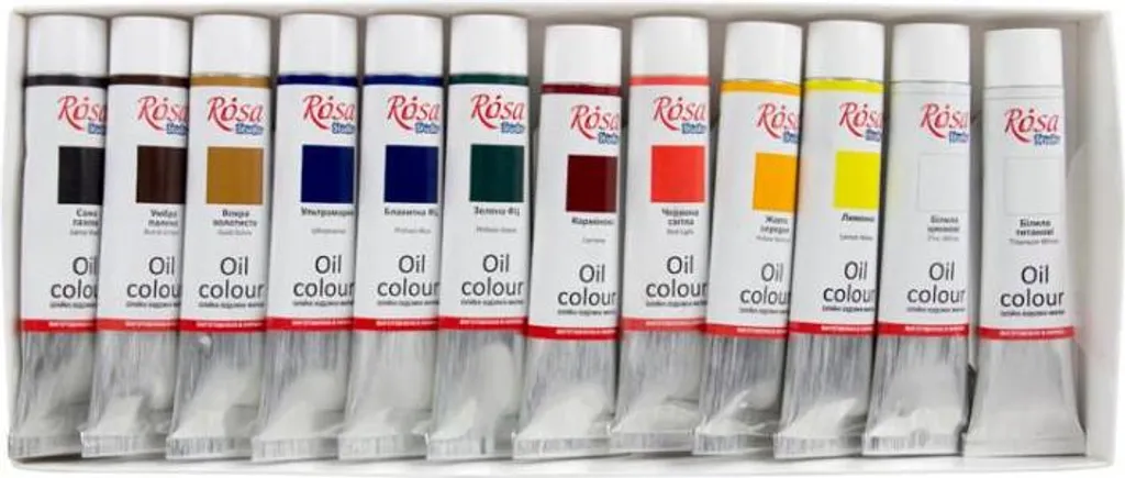 Rosa Gallery Set Peinture à l'Huile Studio 12 Couleurs Tubes de 20ml