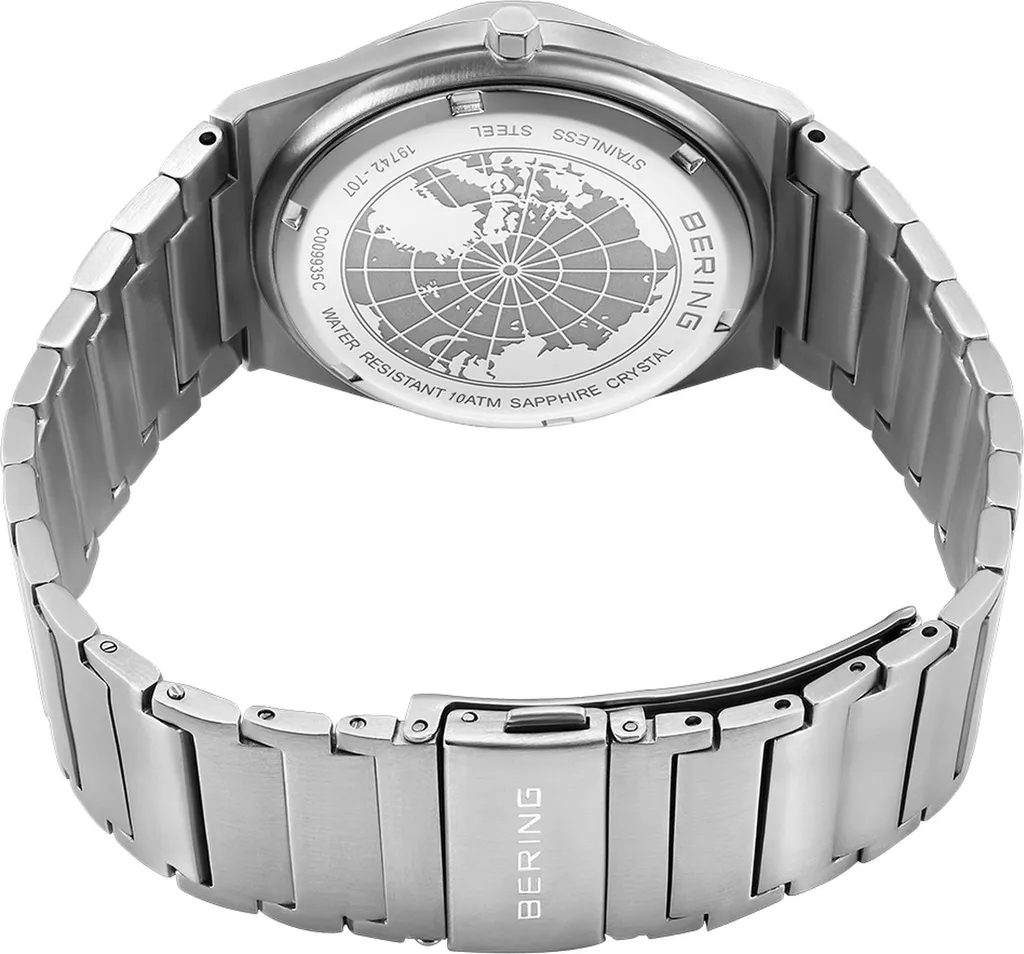 Montre Quartz Bering 19742-707 Classic Homme Verre Saphir Inrayable Argent
