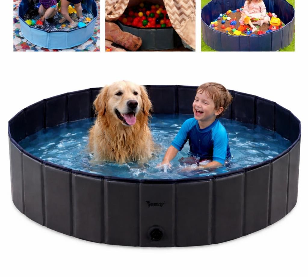 Faltbarer Hundepool Hundekojec 120x30 cm 300L 120x120x30 cm Produktbild 
