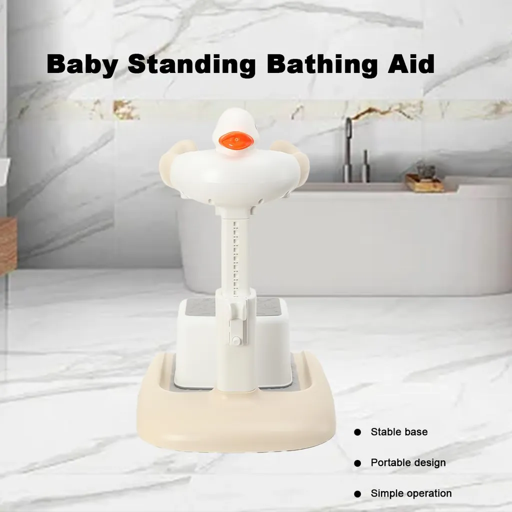 Support de baignoire ergonomique pour bébé, réglable et stable en ABS blanc - 4