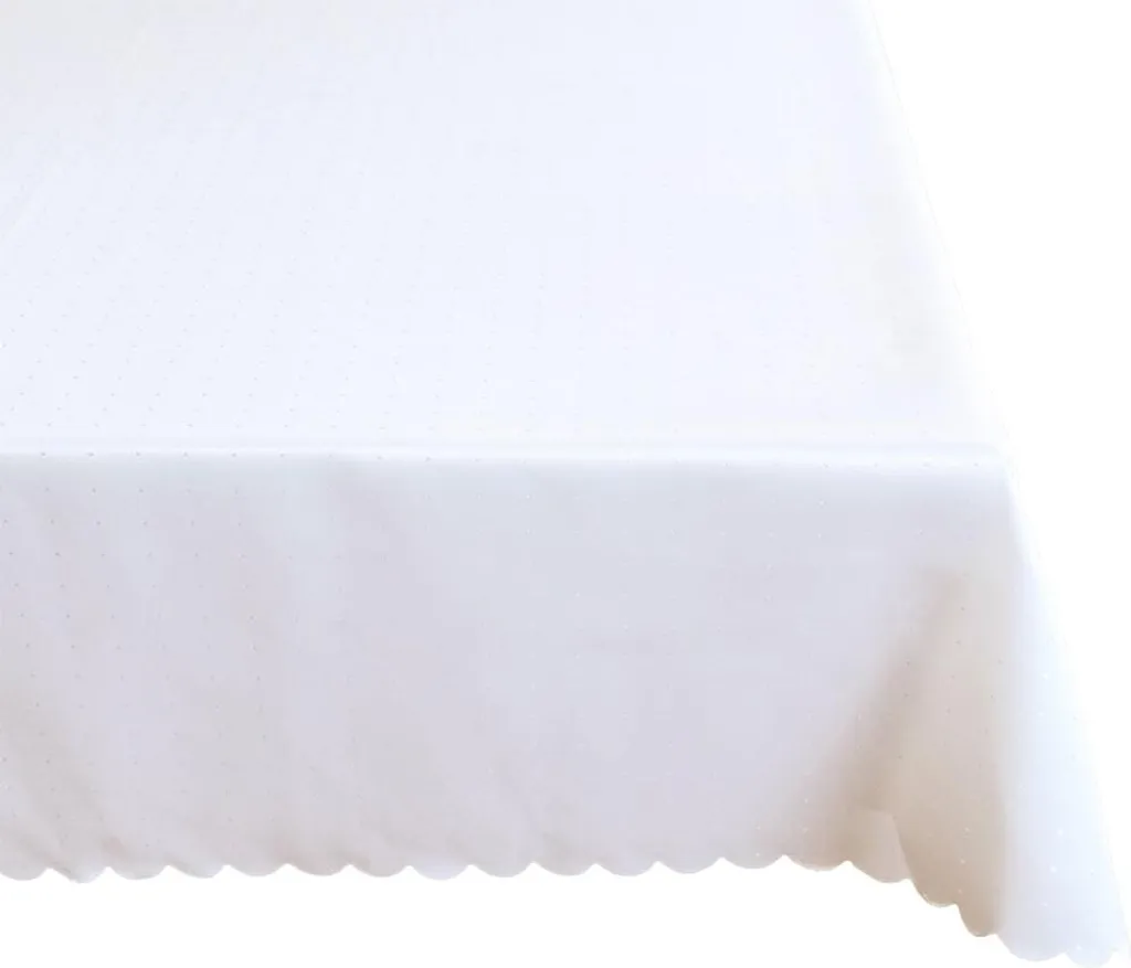 Tovaglia STELLA bordo smerlato poliestere unicolore bianco 110 x 160 cm