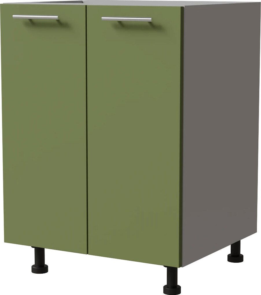 Küchenunterschrank BRERRA 60x82cm lackiert Farbe wählbar BR-D11/60,RAL 6025 farngrün Matt,grau