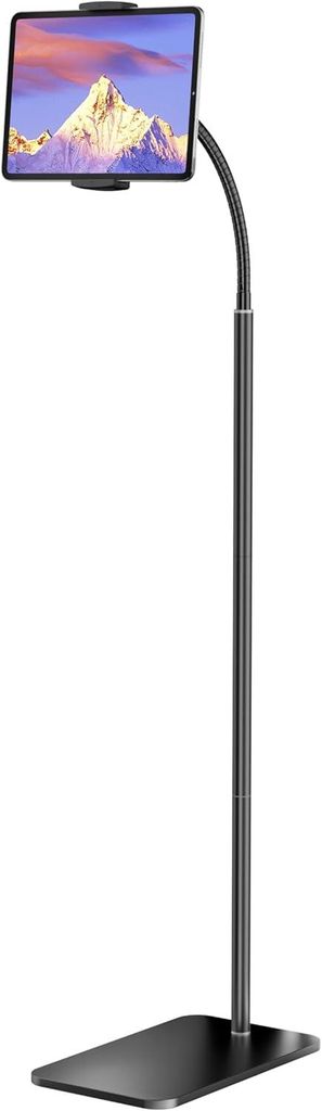 Tablet Bodenständer, Tablet Ständer, Universeller Tablet Halterung, 360 Grad drehbarer, mit flexiblem Schwanenhals, für 4,5 - 12,9 Zoll Tablet