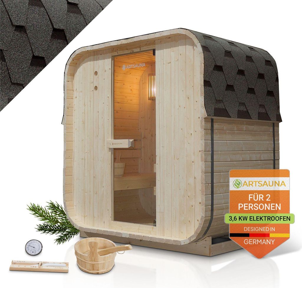 Artsauna Fasssauna Nolvik M, mit 3,6 kW Ofen & Zubehör für Produktbild 