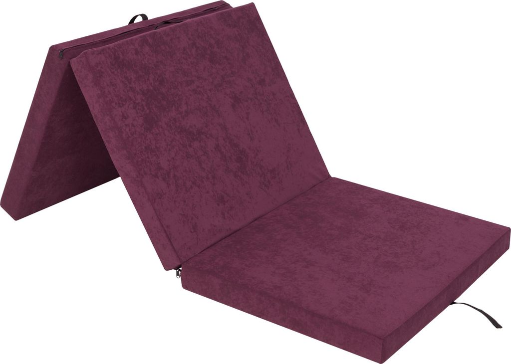 Faltmatratze "BEN" - 195×80×8 cm - klappbar, Bezug waschbar, Aloba-Stoff, als Gästebett, Trainingsmatte oder Pouf | PillowPrim