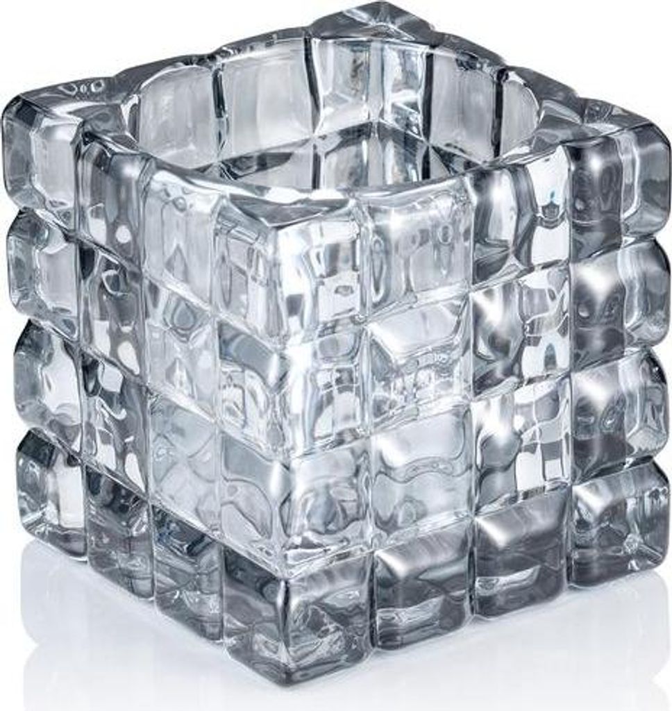 6x Cube Smoke Grey YUYU, Windlicht, Kerzenhalter, 9 x 9 x 9 cm, Glas