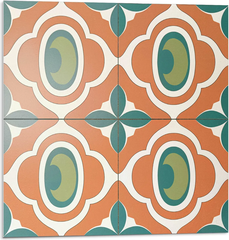 Decorazione Murale Vegetale Piastrelle Adesive PVC - 9 Pezzi 30x30
