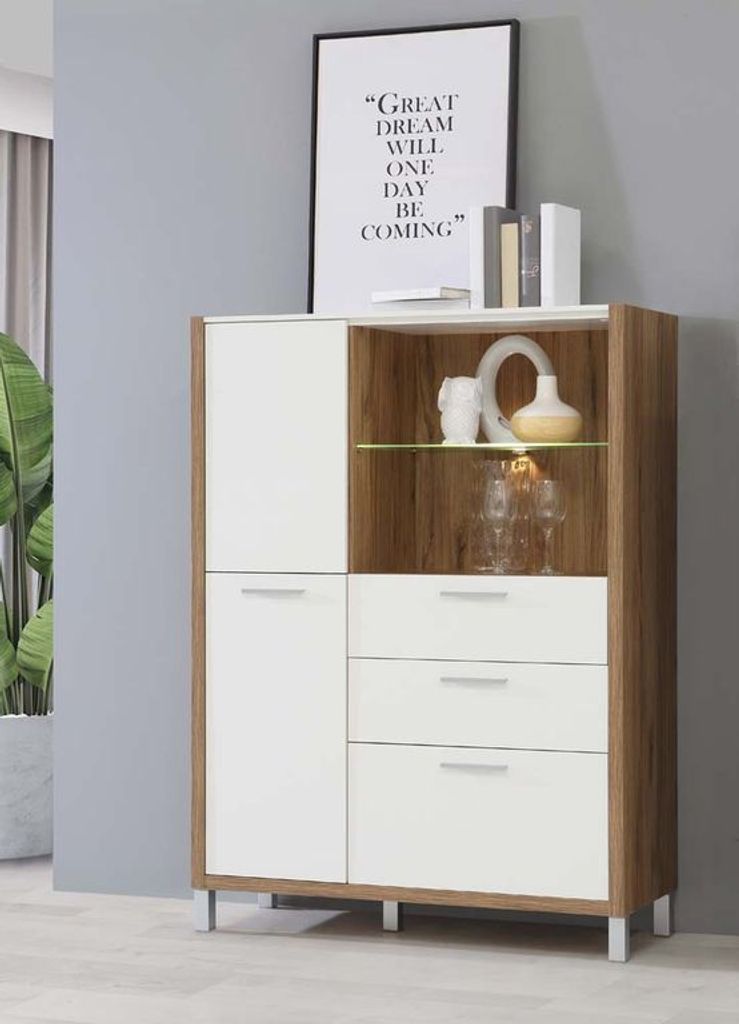 Faszinierend Highboard Eiche Weiss Bilder
