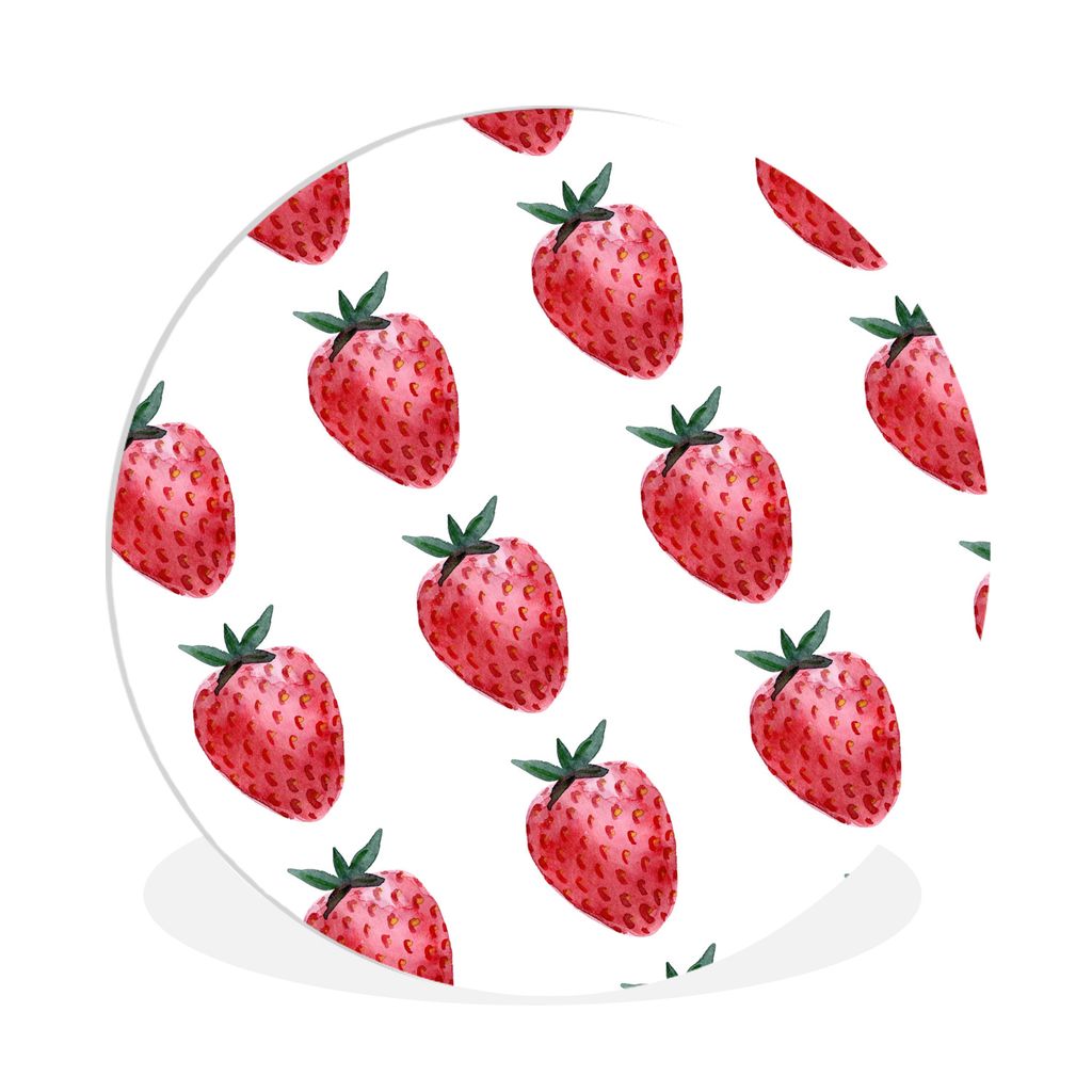 MuchoWow® Rundes Wandbild - Runde Bilder Erdbeere - Obst - Produktbild 